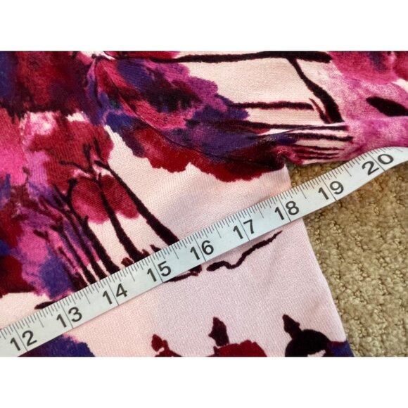 Cardigan Pink Purple Floral Single Button V-Neck Liz Claiborne Sweater - Picture 9 of 11